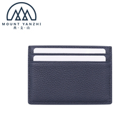 Dompet Tipis Minimalis Modern Mount Yanzhi Siap Kirim, Kulit Asli Mewah, Anti RFID, Tempat Kartu Kredit, Slot Kartu 30MM