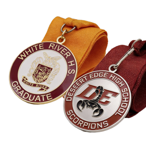 Medalla de Graduación Personalizada de Aleación de Zinc con Relieve 3D y Esmalte, Premio Escolar para Graduados con Cinta, Directo de Fábrica - Product Image 1