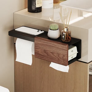 <span class=keywords><strong>Porte</strong></span>-<span class=keywords><strong>papier</strong></span> <span class=keywords><strong>toilette</strong></span> mural adhésif en <span class=keywords><strong>bois</strong></span>, <span class=keywords><strong>porte</strong></span>-<span class=keywords><strong>papier</strong></span> <span class=keywords><strong>toilette</strong></span> en <span class=keywords><strong>métal</strong></span> avec tablette pour téléphone - Product Image 5