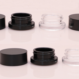 5ml 0.19oz 9ml 0.3oz glass smell proof clear cosmetic eye cream jar black round childproof concentrate container stock