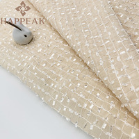 Tissu en mousseline brodé au crochet HAPPEAK avec franges coupées, tissu transparent pour robe femme