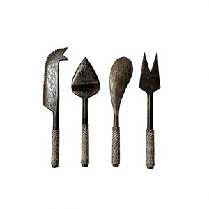 Hot Selling Organic Food Safe Wooden <b>Cheese</b> <b>Knife</b> <b>Set</b> With Wicker Handle Kitchenware Featuring Butter <b>Knife</b> Fork Spreader <b>Set</b> - Product Image 1