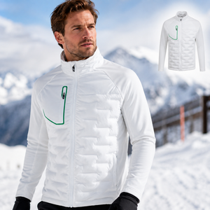 Veste de sport d'hiver pour homme, hybride, rembourrée, softshell, vêtements de sport, logo personnalisé, coupe-vent, légère, entraînement en plein air, fabrication OEM - Product Image 1