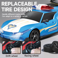 Voiture de course miniature télécommandée à l'échelle 1/24, 4 roues motrices, véhicule électrique RC avec éclairage LED, voiture RC de drift