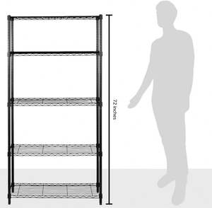 5 Tier Planken Verstelbare Chroom Draad Rekken Rek Draadrekken Organizer Voor Garage Magazijn Kantoor - Product Image 5