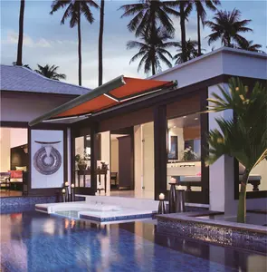 Pare-soleil d'extérieur rétractable, <span class=keywords><strong>motorisé</strong></span> et imperméable, de haute qualité, 6x3m, avec Cassette complète, gris foncé - Product Image 3