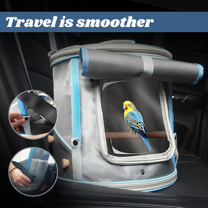 Sac à dos de transport pour oiseaux rond avec fenêtre transparente pour perroquets, calopsittes, agapornis – Cage de transport cylindrique pour animaux de compagnie - Product Image 4