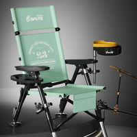 Chaise de pêche pliable tout-terrain, réglable en hauteur et portable, siège d'extérieur inclinable