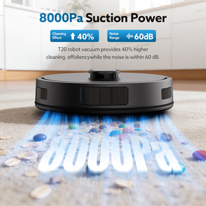Aspirateur robot automatique rechargeable 3-en-1 intelligent tout-en-un avec aspiration de 2000 Pa et nettoyage des bords - Product Image 2