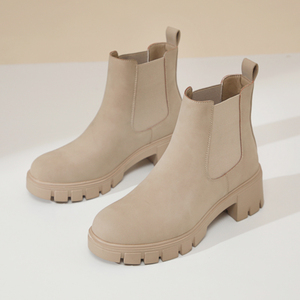 Botines Cortos de Mujer para Principios de Otoño 2024, Retro, a Media Pantorrilla, Tacón Bajo, Punta Cuadrada, Cuero Genuino, Hechos a Mano, Sencillos y Cómodos - Product Image 3