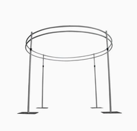 Cadre de fond rond pour rideau de mariage 3*3 m, décoratif, en aluminium, avec barre transversale, support rond pour événement de mariage