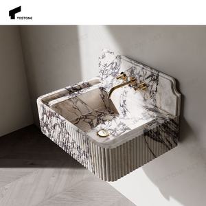 Tostone יוקרה calacatta ויולה קיר שיש רכוב קיר עבור וילה ביתית מודרנית חדר רחצה פנים - Product Image 3