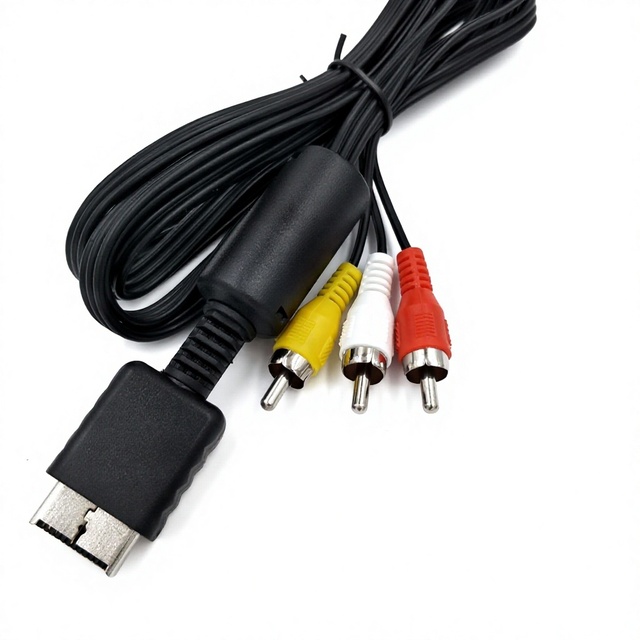 Factory-Direct In-Stock PS2 AV Cable (RGB Three-Row) PS2-138 Model Video/Audio Cable with OPP Packaging Made in Shenzhen