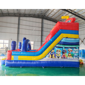 <span class=keywords><strong>Structure</strong></span> <span class=keywords><strong>gonflable</strong></span> commerciale en PVC pour intérieur/extérieur, combo toboggan double piste humide/sec avec souffleur, capacité 300-500 kg, idéale pour les fêtes - Product Image 4