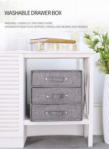 Boîte de rangement pliable en polyester à 3 couches, organiseur de tiroirs pour vêtements, sous-vêtements, chaussettes, cubes de rangement pour placard - Product Image 2