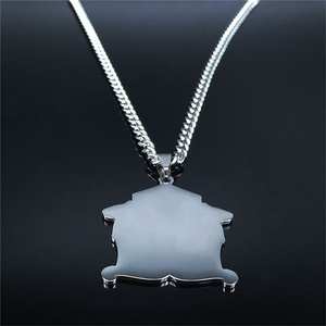 Ouj 이집트 고양이 눈 오브 라 상징 스테인레스 스틸 펜던트 목걸이 2 검은 고양이 펜던트 목걸이 - Product Image 4