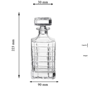 Wholesale 750ml <strong>Whisky</strong> Decanter Glass Bottles Container Decanter of <strong>Whisky</strong> for Restaurant Home Party - Product Image 3