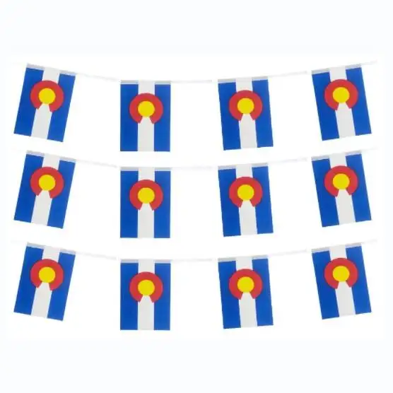 Amerikaanse Usa Colorado Vlaggen Banner String Kleine Mini Us Colorado Staat Wimpel Ophangingen Flagu. S. Staten Feest Buiten