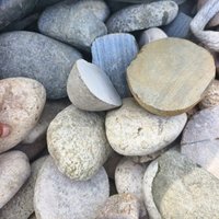 Taman luar ruangan oranye marmer datar cahaya kerikil sungai Dekorasi Batu Iris datar batu kerikil sungai mosaik ubin lantai Pebblestone