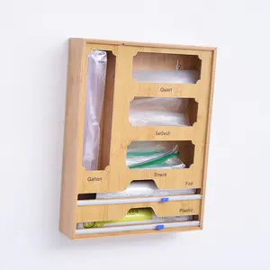 6 In 1 Bamboe Ziplock Tas Opberg Organizer Sandwich & Snacktas Organizer Keuken Lade Divider