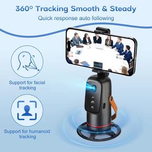 Stabilisateur de cardan AI de bureau à suivi de visage, trépied, perche à <span class=keywords><strong>selfie</strong></span> portable pour smartphone, rotation 360 degrés, télécommande et lumière d'appoint - Vente flash - Product Image 1