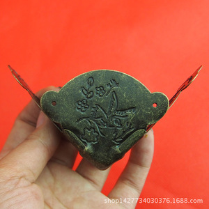 Antique Style Box <b>Corner</b> <b>Protector</b> 74mm Carbon Steel Right Angle With Floral Bird Design For Wooden Box Durable - Product Image 2