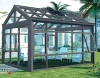 Kit d'habillage de véranda extérieure sur mesure en verre et carrelage, véranda en aluminium, serre, maisons en verre