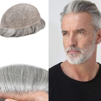 Prothèse capillaire pour homme en dentelle suisse complète, cheveux indiens Remy blonds, nœuds blanchis, ligne de cheveux invisible