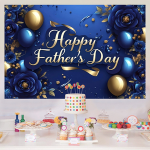 Décor de fête sur le thème bleu pour la fête des pères, toile de fond pour la fête de Thanksgiving, <span class=keywords><strong>cadeau</strong></span> pour <span class=keywords><strong>papa</strong></span> - Product Image 3