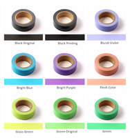 Cinta Adhesiva Decorativa Washi de Colores Sólidos, 15mm, Kit de Cintas Adhesivas Decorativas con Encaje para Álbumes, Diarios, Envoltura de Regalos