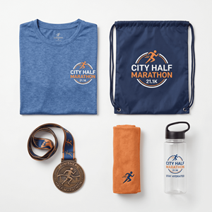Conjunto de Kit de Carrera de Media Maratón Personalizado con Camiseta de Alto Rendimiento, Medalla, Bolsa con Cordón y Botella para Eventos de Carrera - Product Image 3