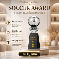 Trophée personnalisé de basket-ball en résine de football Prix sportif Compétition personnalisée Souvenir Trophée en verre cristal