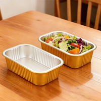 Barquettes jetables en aluminium pour plats à emporter, plateaux de service, moules à pâtisserie, contenants avec un design pratique