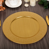 Nouvelle arrivée assiette de salle à manger ronde en or assiette de service décorative de mariage pour assiettes de dessous en plastique écologiques à vendre