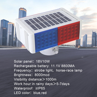 Lampe clignotante à LED à énergie solaire double face Prix d'usine 2 groupes de lumière stroboscopique solaire en plastique rouge bleu