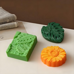 DM1275 해바라기 잎 모양 비누 만들기 실리콘 몰드 DIY 천연 수제 배쓰밤 향초 왁스 공예 도구 - Product Image 5