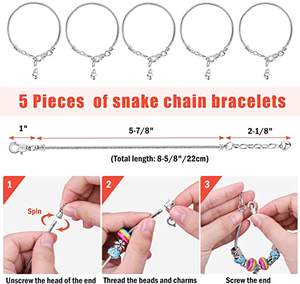 <span class=keywords><strong>Kit</strong></span> de <span class=keywords><strong>fabrication</strong></span> de Bracelets à breloques, 85 pièces, bijoux artisanaux, perles, cadeau pour adultes et enfants - Product Image 2