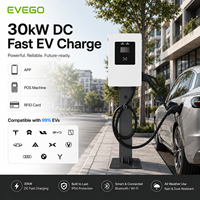 EVEGO, fabrication chinoise, station de recharge pour véhicules électriques à faible puissance 30 kW, CCS1 CCS2 GB/T, montage mural, charge rapide, OCPP 2.0.1, chargeur intelligent avec compteur