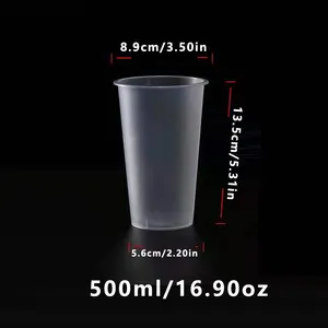 Bicchieri di plastica trasparente da 17 once 500ml con coperchi tazze monouso con coperchi con fessura di paglia per bevande fredde frullato di frullato di caffè caldo ghiacciato