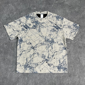 T-shirt personnalisé pour <span class=keywords><strong>homme</strong></span> en coton, polyester et élasthanne 200G, sensation fraîche, tie-dye, effet brûlé, couleur contrastante, <span class=keywords><strong>maille</strong></span> respirante - Product Image 1