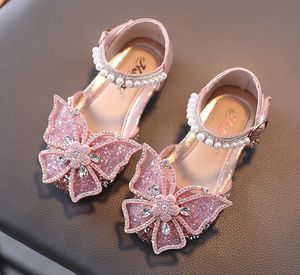 Sandales d'Été Mode pour Filles avec Paillettes et Nœud en Strass, Chaussures de Princesse à Talon Plat, Tailles 21-35 - Product Image 4