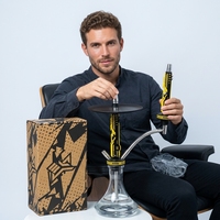 Bestseller Chicha Arabe en Acier Inoxydable et Alliage d'Aluminium Effet Miroir, Kit de Fumée avec Coffret Cadeau, Accessoires YKAP pour Narguilé