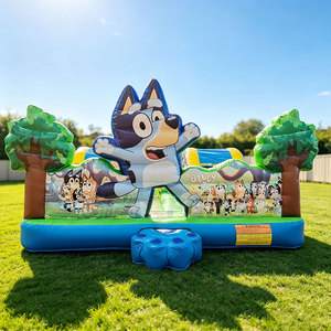 Castello Gonfiabile Commerciale in PVC a Tema Cartone Animato per Noleggio, Grande Castello Rimbalzante per Bambini, Parco Giochi Gonfiabile con Scivolo - Product Image 1