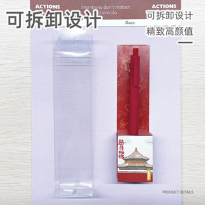 Folding Plastic <b>Box</b> Transparent Custom Logo Gift Packaging For <b>Pens</b> Business Gifts Single PVC With Paper Card - Product Image 4
