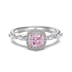 Dylam Fine Top Jewellery Supplier Non Tarnish S925 Silver Square 8A <b>Iced</b> Out Cut Zirconia Wedding Band Bridal Party Jewelry <b>Ring</b> - Product Image 1