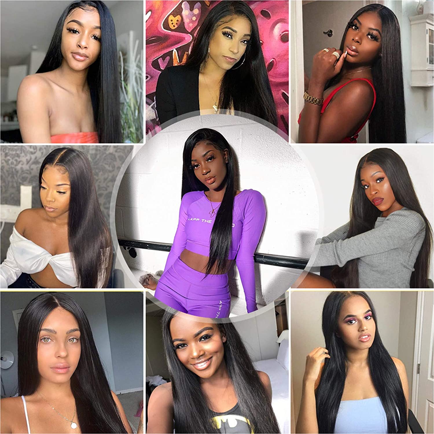 100% REAL HUMAN HAIR Bone Straight Lace Wig,Body Wave Transparent Lace Wig