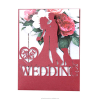 Marineblau Rot Gold Weiß Hochzeitseinladungen Laser-Ausgeschnittenes Design Anpassung Maßgefertigte Laserschnitt Herr und Frau Hochzeit