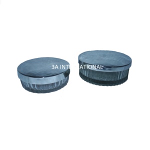 Tarro de cristal de diseño de forma redonda para estante de utensilios de cocina, contenedor de dulces, contenedor de té, contenedor de especias, tarro de cristal azul - Product Image 1