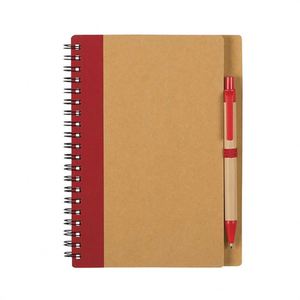 Cuaderno Publicitario Personalizado de Papel Kraft Ecológico con Encuadernación en Espiral, Cuadernos de Tapa Dura Ecológicos con Bolígrafo - Product Image 3
