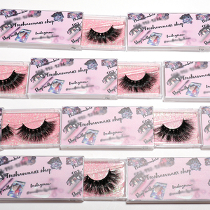 Square empty paper luxury drawer packaging gold stamping logo pink eyelash box - Product Image 1